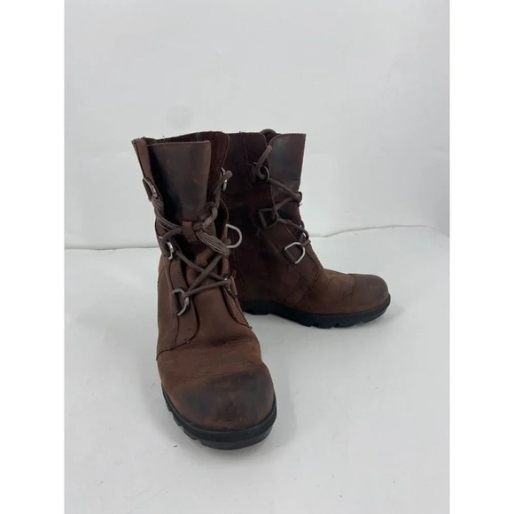 Sorel Women's Joan Of Arctic Wedge Cattail Red NL3018 908 Lace Wedge Boot SZ 10 - Picture 2 of 11